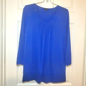 Talbots Scoop Neck Knit Top Cobalt Blue Size LP
